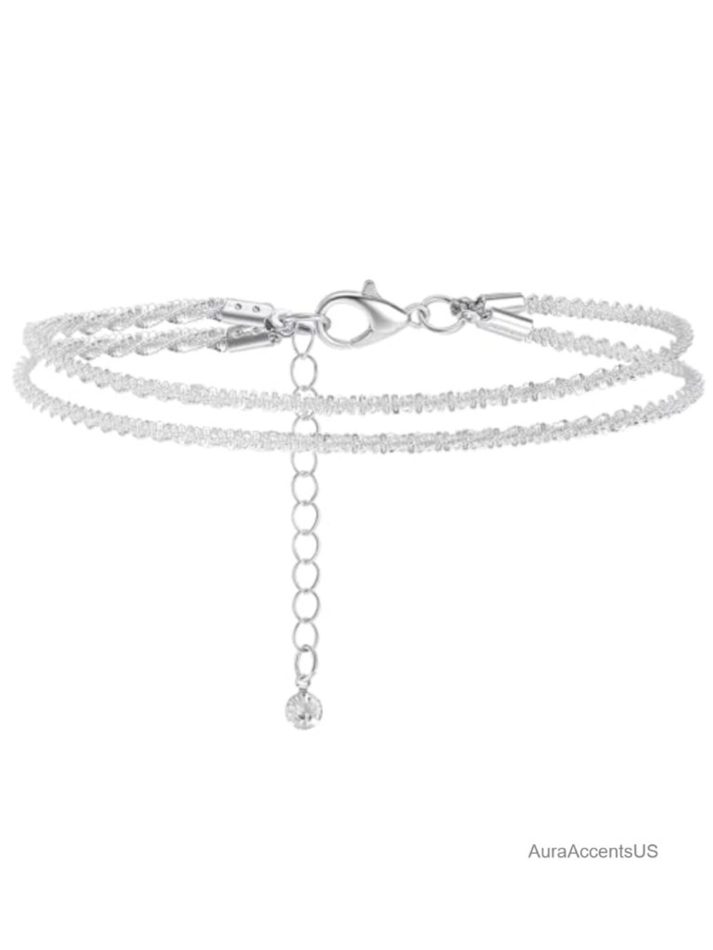 2 Layered Adjustable Anklet Set Stackable Beach Jewelry Copper Chain